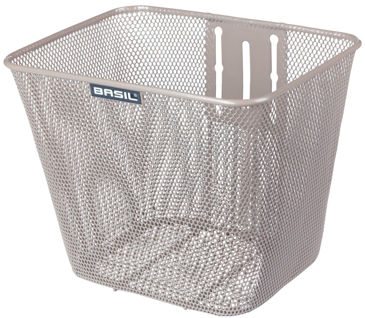 Basil Bicycle Basket Bilbao con montaggio fisso 26 x 22 x 27 cm - Metallico nudo