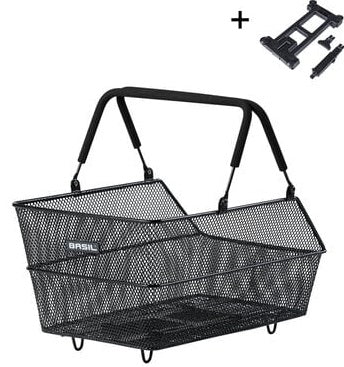 Basilcykelkorg cento med Mik som fixar 14 liter 39 x 24 x 13 cm - svart