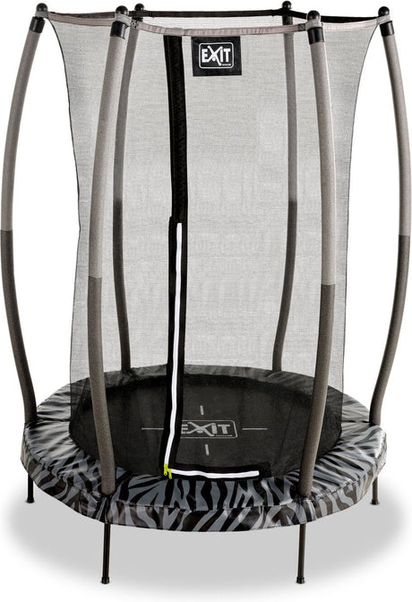 Exit toys exit tiggy trampoline ø140cm - met veiligheidsnet - rond - kindertrampoline - zwart grijs