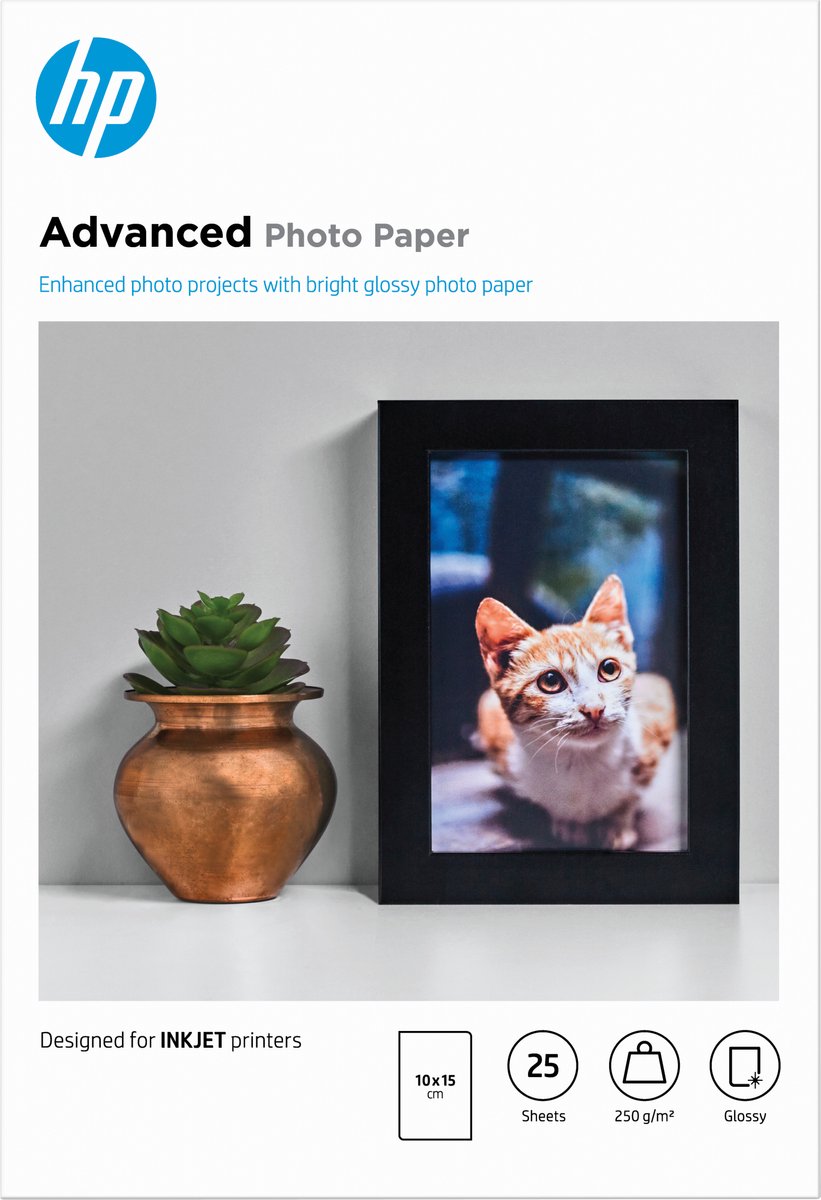 HP Fotopapier – 10 x 15 cm, 250 g, 25 Blatt