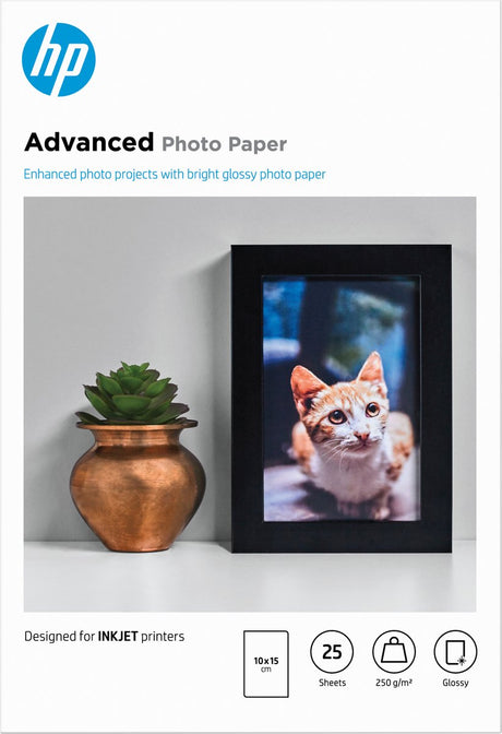 HP Fotopapier – 10 x 15 cm, 250 g, 25 Blatt