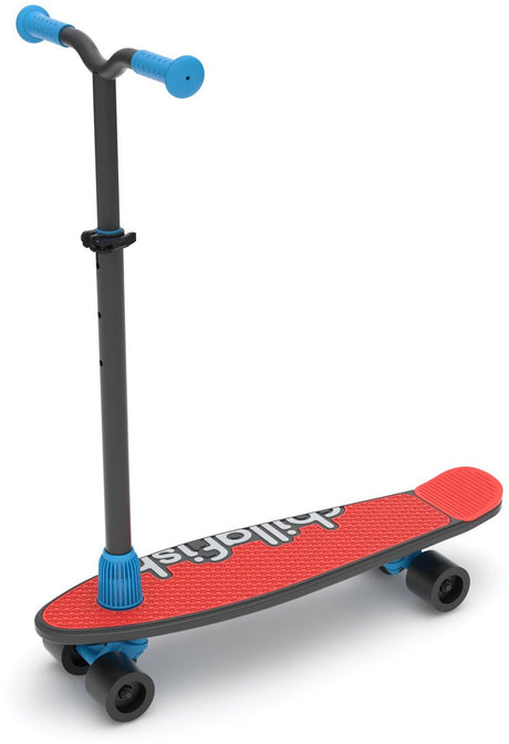 Chillafish Skateboard und Roller 2-in-1 – Kinderroller umwandelbar in ein Skateboard – Rot – Jungen und Mädchen ab 3 Jahren – verstellbarer Lenker – Modell skatieskootie 2