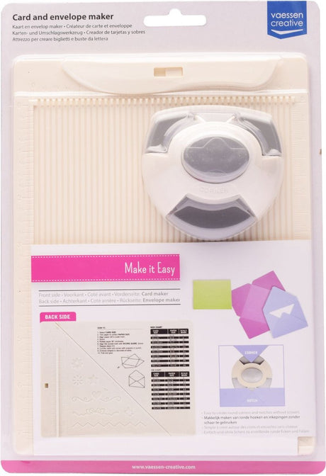 Vaessen creative rilbord met envelop pons - voor vouwen, inkepingen en afronden hoeken - doosjes, enveloppen en kaarten maken