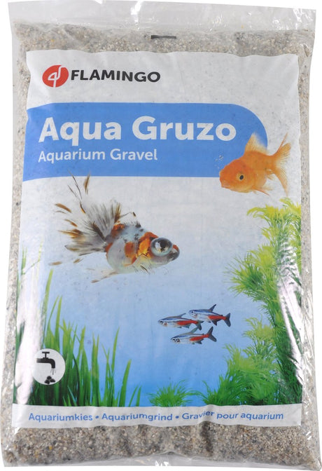 Flamingo-Aquarium – Gruzo feiner Kies – Aquarienkies – feiner Kies für Aquarien – grau – 43 x 29 x 7 cm – 10 kg – gebrauchsfertig – europäische Qualität