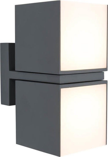 Lutec Cuba – Außenwandleuchte – 2 drehbare Lichtköpfe – Aluminiumhalterung – LED – 1000 Lumen – 3000 K warmweißes Licht – Dunkelgrau