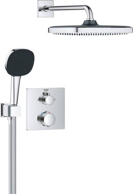 Grohe Präzisions-Einbauduschsystem – quadratisches Bedienfeld – Chrom