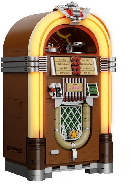 Pantasy 85020 Classi Retro-Jukebox-Baukasten | Mega Icons Creator Modellbau | Konsole, Computerbau, Lernspielzeug, Bausätze für Erwachsene und Kinder | Diy Expert Spieluhr passend für Lego | Bausatz mit 1273 Bausteinen