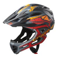 Kratoni Helm C-Maniac Black-Red-Orange Matt S-M.