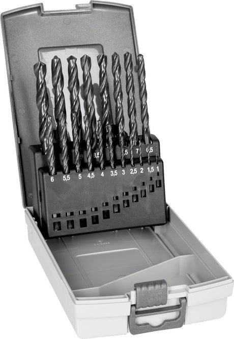 Bahco 4515-set-19 HSS-R Spiralbohrer-Set 19-teilig 1 mm, 1,5 mm, 2 mm, 2,5 mm, 3 mm, 3,5 mm, 4 mm, 4,5 mm, 5 mm, 5,5 mm, 6