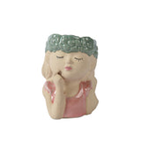 Decoris Blumentopf Frau H10,6 grün rosa