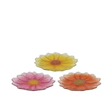 Decoris ontbijtbord bloem glas ã˜23xh2,5cm 3 assorti