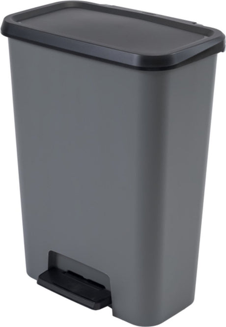 Curver Compatta Abfallbehälter – 50 Liter – Grau Schwarz