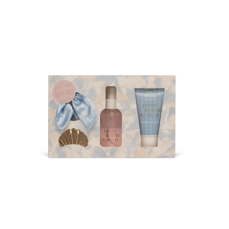 Source Balance Bade-Geschenkset, Meeresbrise-Geschenkset mit Haar-Accessoires, Körperspray 100 ml, Bade-Duschgel 75 ml