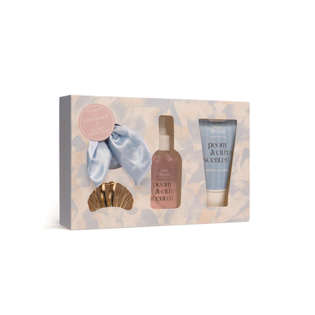 Source Balance Bade-Geschenkset, Meeresbrise-Geschenkset mit Haar-Accessoires, Körperspray 100 ml, Bade-Duschgel 75 ml