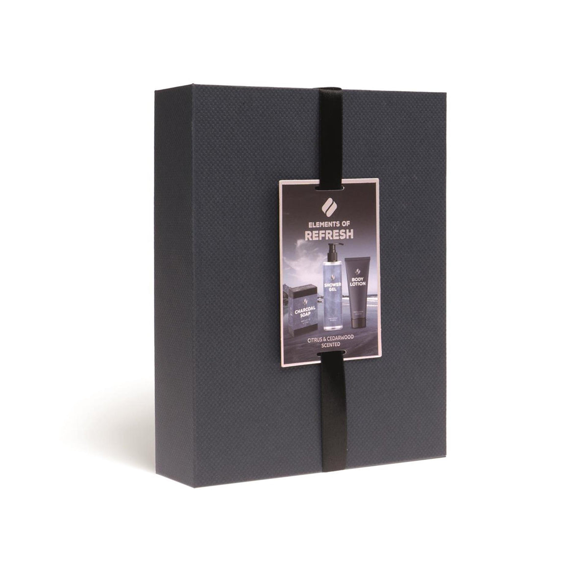 Source Balance Bade-Geschenkset „Elements of Refresh“, Luxus-Box-Badedusche 180 ml, Körperlotion 100 ml und Aktivkohleseife 100 g