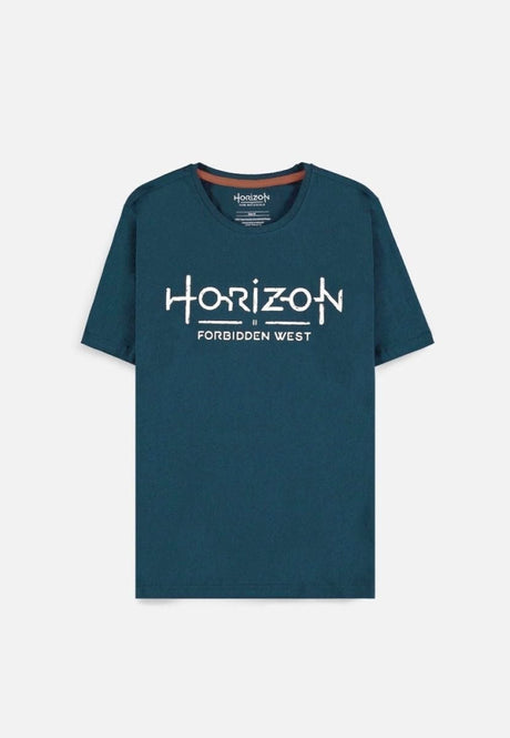 Difuzed horizon forbidden west - logo heren t-shirt - 2xl - blauw