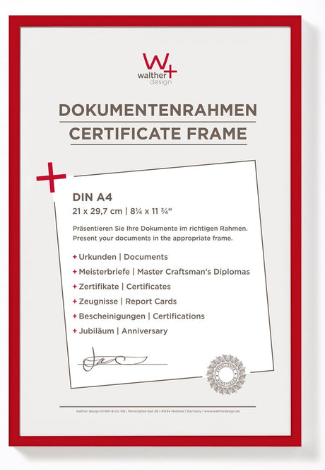 Walther New Lifestyle - Kunststoffrahmen - Fotogröße 21x29,7 cm (Din A4) - rot