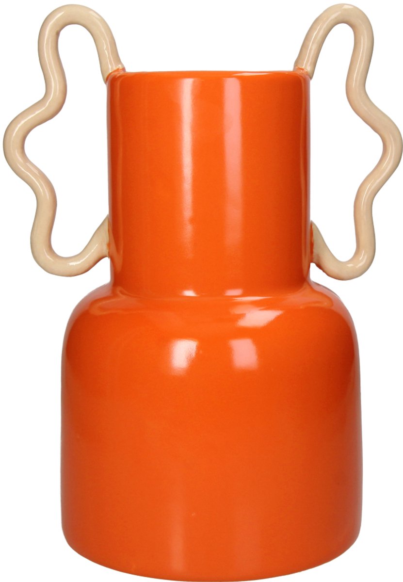 Hd collection vaas aardewerk oranje 21,6x16,8x28,8cm