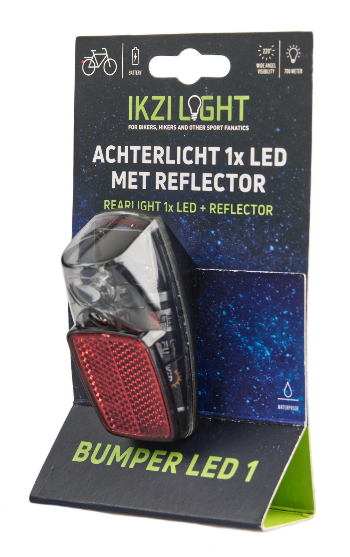 Ikzilight rear light reflector 1xled red on map