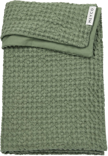 Meyco Baby-Waffel-Baumwoll-Kinderbettdecke – olivgrün – 75 x 100 cm – 1,0 Tog