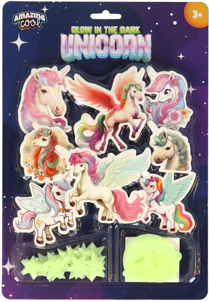 Erstaunlich cooles Einhorn-Set, das im Dunkeln leuchtet | 6 Stück