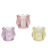 Decoris Teelichthalter Glas Tulpe H7,3cm