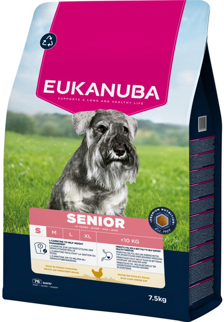 Eukanuba Trockenfutter für Hunde, Life Care Dog Senior, kleines Huhn – 7,5 kg