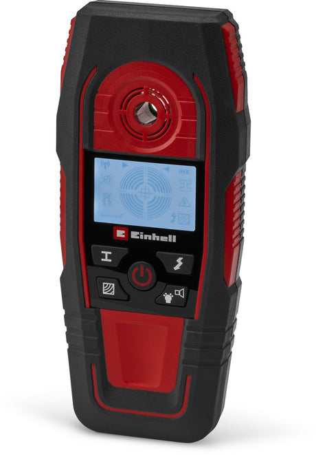 Einhell digitaler Kabelsucher te-md 80 – Erfassungstiefe Holz: 24 mm – Metall: 24 mm – Eisen: 80 mm – Kupfer: 38 mm – Leiter: 60 mm