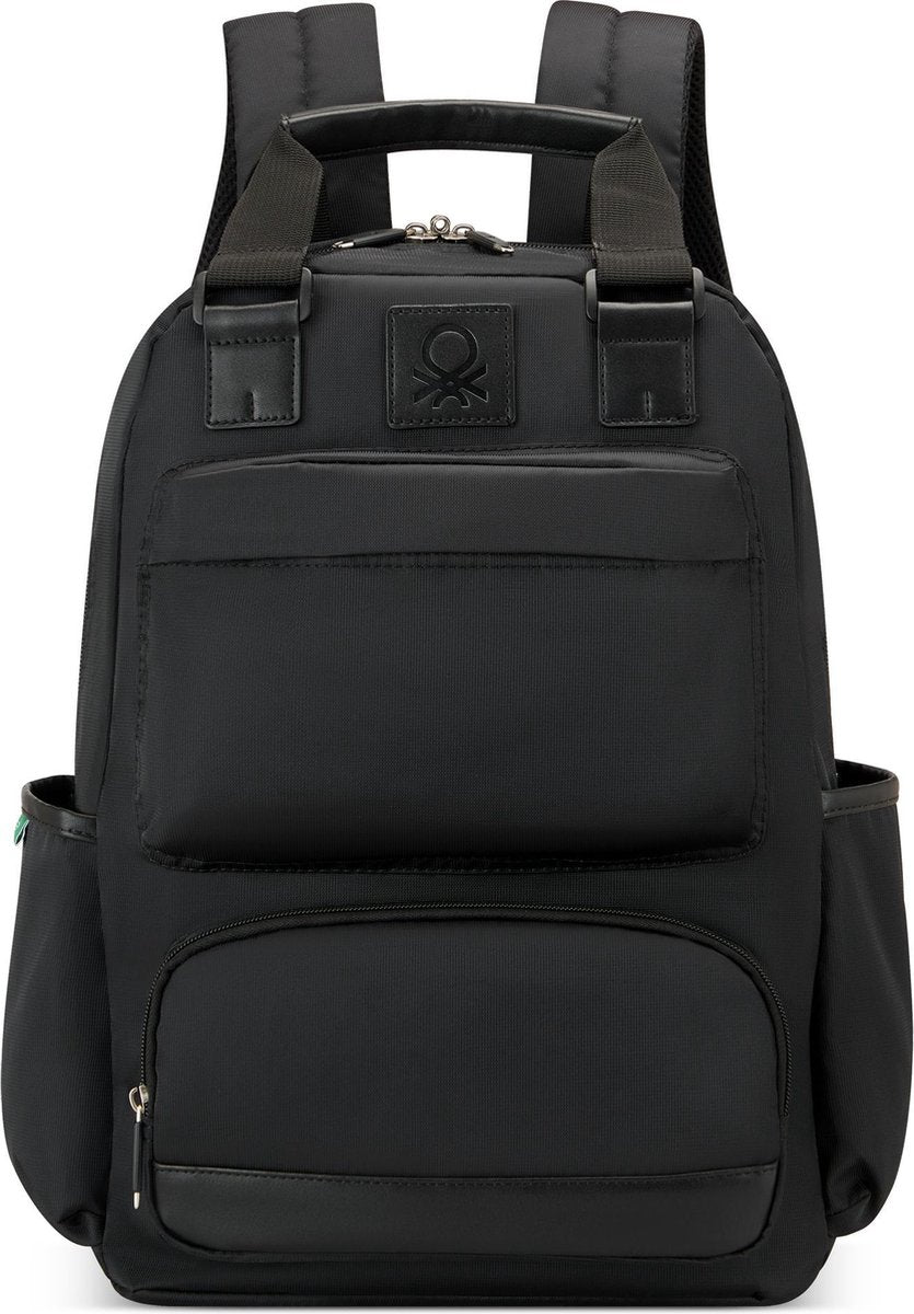 Delsey Paris x United Colors of Benetton – Farbblock – Rucksack 15,6 Zoll Laptopfach – Schwarz