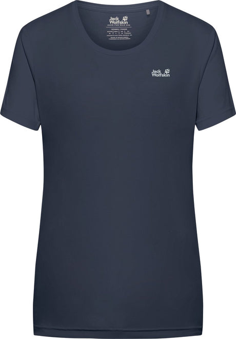 Jack Wolfskin Tech T-Shirt Damen – Damen Kurzarm – Midnight Sky