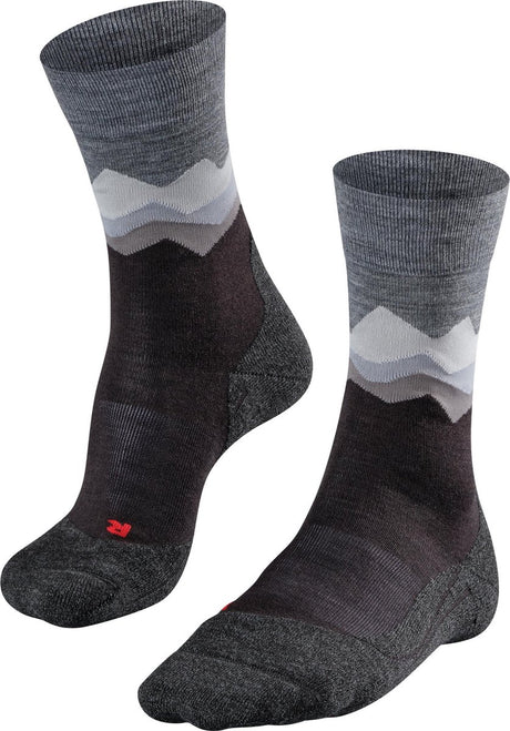 Falke TK2 Anti-Blister Wandersocken aus dickem Woll-Funktionsmaterial Herren Schwarz - Größe 46-48