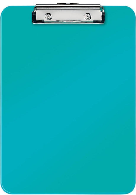 Leitz Wow Kunststoff-Klemmbrett A4 mit Aufhängehaken – Kapazität bis zu 75 Blatt – Eisblau