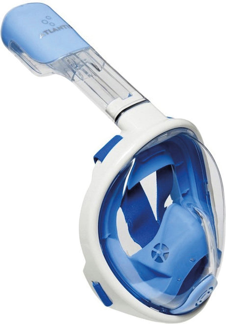 Atlantis Schnorchelmaske - Taucherbrille - Schnorchel - Schnorchelset - Vollgesichtsmaske - Kinder - Weiß Blau - XS