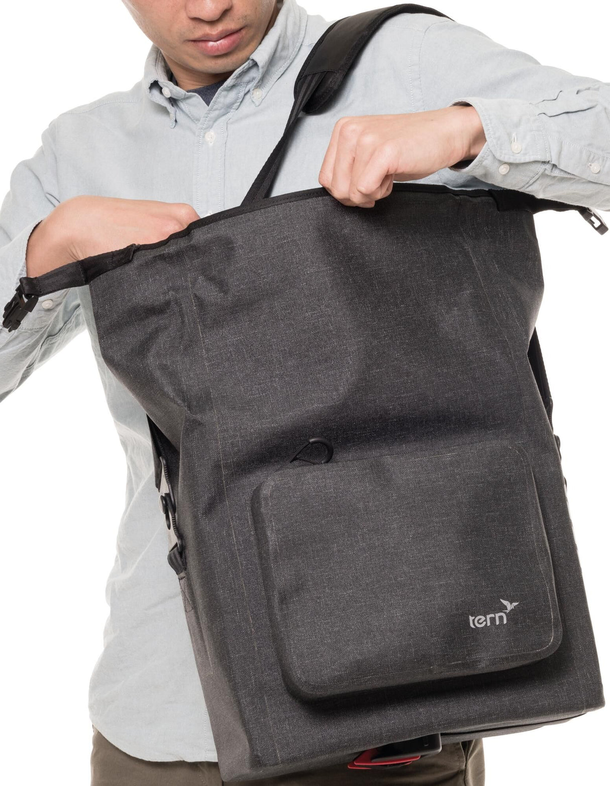 Tern Gepäckträgertasche Trockenguttasche Kofferraumtasche Trockenguttasche Tweed Schwarz