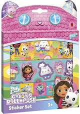 Totum Gabby's Dollhouse Sticker-Set 3 Bögen Aufkleber mit Spieldekor – Gabby's Dollhouse – kreatives Spielzeug für Mädchen ab 3 Jahren