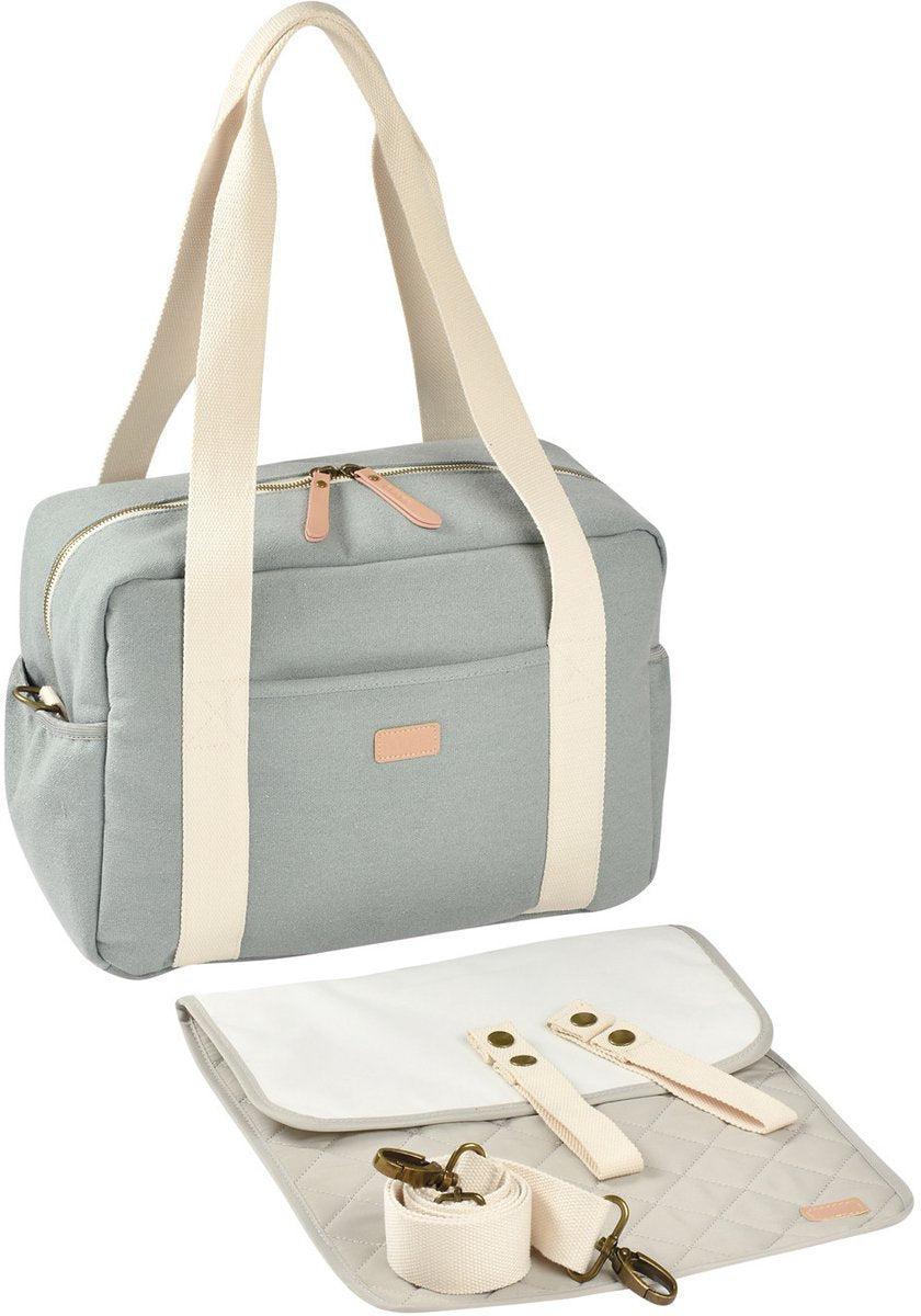 Béaba Paris Wickeltasche – trendige Unisex-Wickeltasche – 16l – inkl. Wickelauflagen-Kühlfach - grün