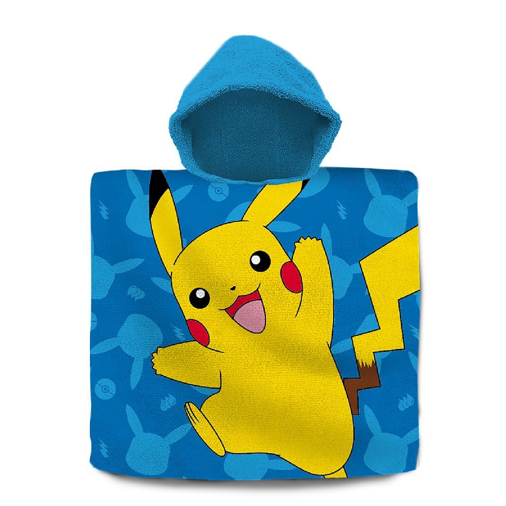 Pokemon Badponcho 60x120 cm niebieski żółty