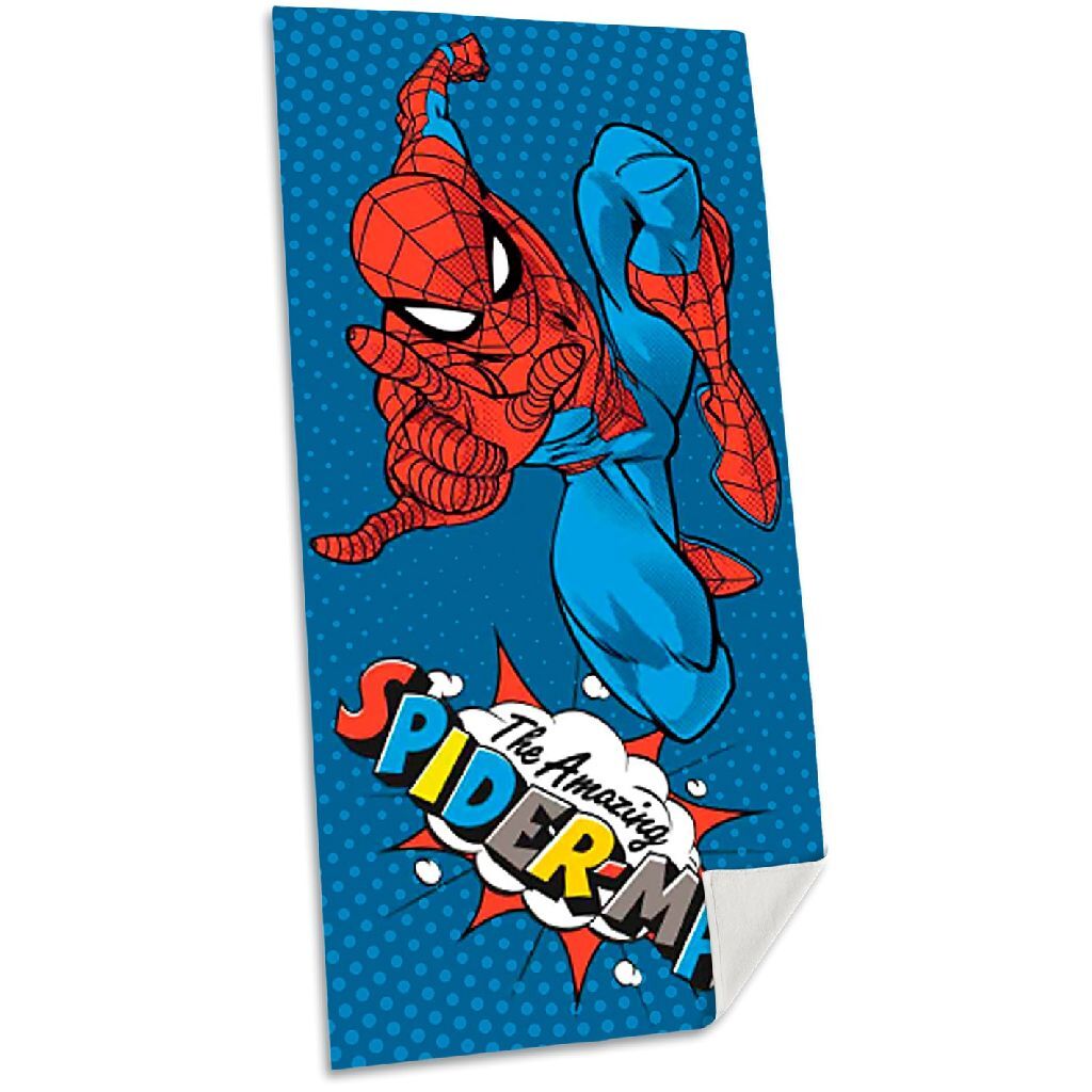 Asciugamano da spiaggia Spiderman 70x140 cm di cotone blu