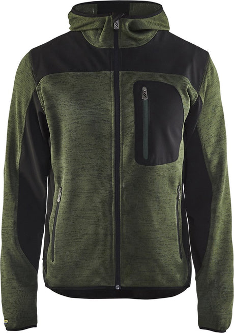 Blåkläder Blaklader Strickjacke mit Softshell 4930-2117 – Armeegrün Schwarz – XXL