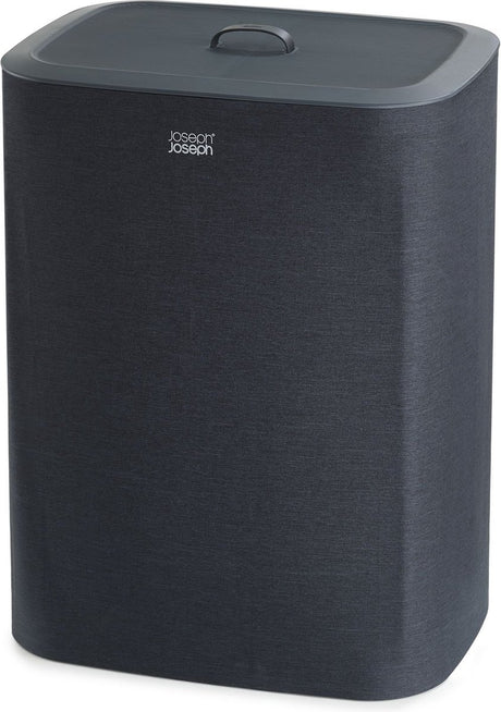 Joseph Joseph Tota Wäschekorb – 2 Fächer – Wäschesortierung – 90 Liter – Schwarz