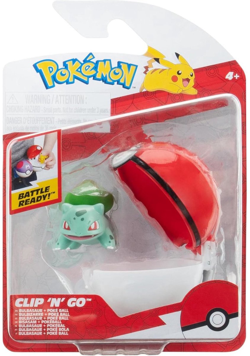 Jazwares Pokémon – Clip n Go Bulbasaur mit Pokéball