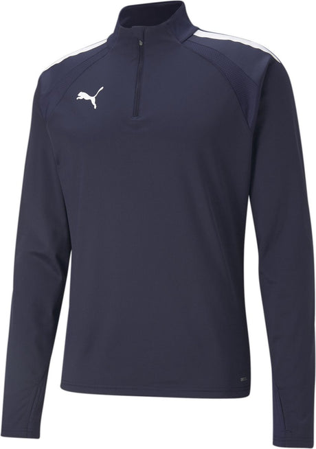 Puma Teamliga 1 4 Zip Top Herren-Sportshirt – Marine-Weiß