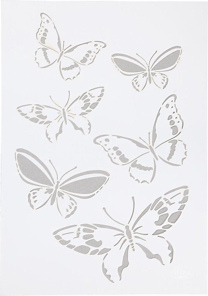 Viva Decor flexible Vorlage Schmetterlinge – Dekorationsvorlage – DIY-Schablone zum Basteln und Scrapbooking – A4