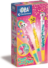 Clementoni-Idee – Glitzerstifte – Bastelpaket voller Zubehör – Das kreative Geschenk – Glitzerstifte basteln – ab 6 Jahren