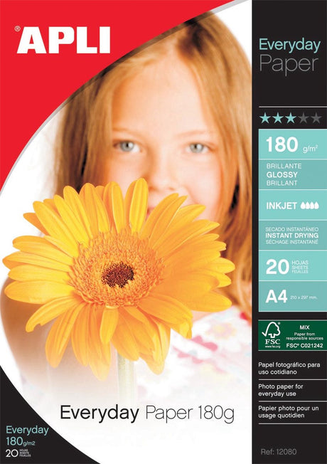 Apli packt Fotopapier Fotopapier 180g A4 20V