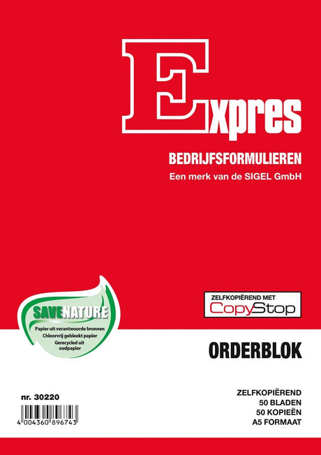 Sigel Express Firmenformulare Bestellblock, 2x50 Blatt, nummeriert (verkleinert 5 Stück)
