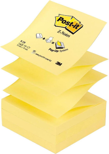 Post-it® Z-Notizen, Nachfüller, Kanariengelb™, 76 x 76 mm, einzeln verpackt, 100-Blatt-Block