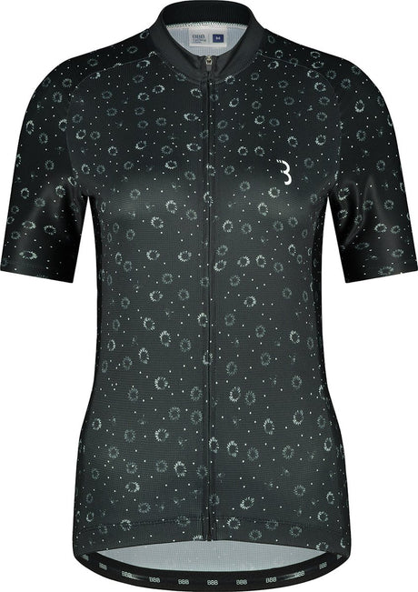 Bbb cycling fietsshirt dames korte mouw donnafit - wielershirt dames korte mouw - comfortabel en sneldrogend wielrenshirt dames - zwart bloemen - maat m - bbw-412