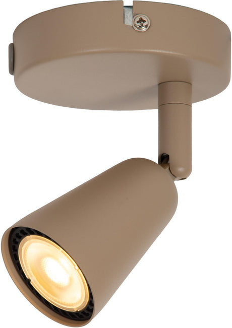Lucide tiana - wandspot wandlamp - 1xgu10 (mr16) - wandlicht of plafonnière - taupe - essential