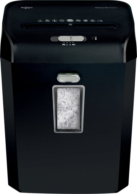 Rexel promax qs rex823 papierversnipperaar - p4 snippers - tot 8 vel - 12l - zwart